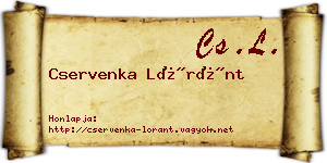 Cservenka Lóránt névjegykártya