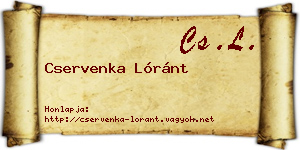 Cservenka Lóránt névjegykártya