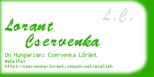 lorant cservenka business card