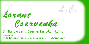lorant cservenka business card